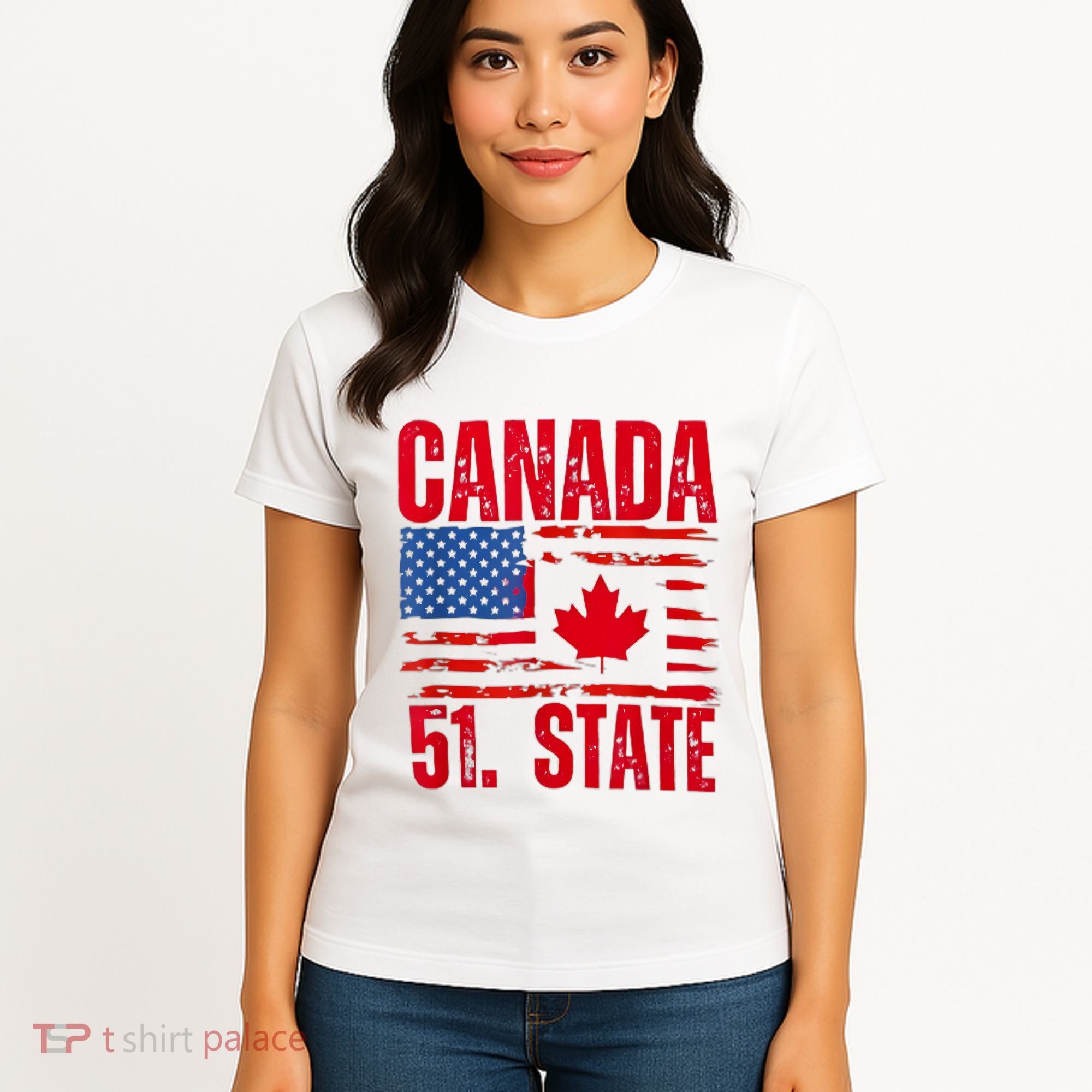 Never 51st State Canada Flag Women's T-Shirt