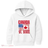 Never 51st State Canada Flag Kids Hoodie thumb 0