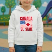 Never 51st State Canada Flag Kids Hoodie thumb 3