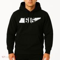 Nashville 615 Area Code Tennessee State Map Pride Music City Hoodie thumb 2