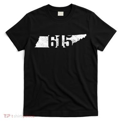 Nashville 615 Area Code Tennessee State Map Pride Music City T-Shirt