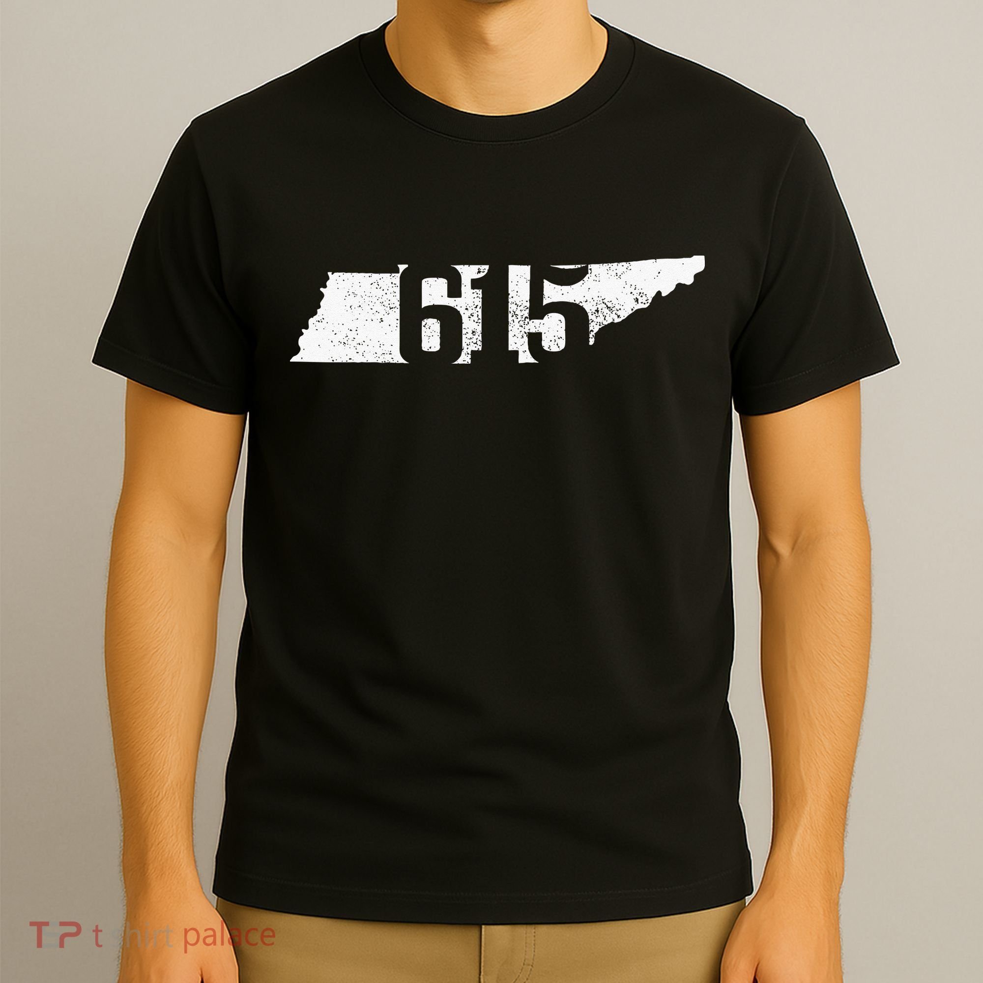 Nashville 615 Area Code Tennessee State Map Pride Music City T-Shirt