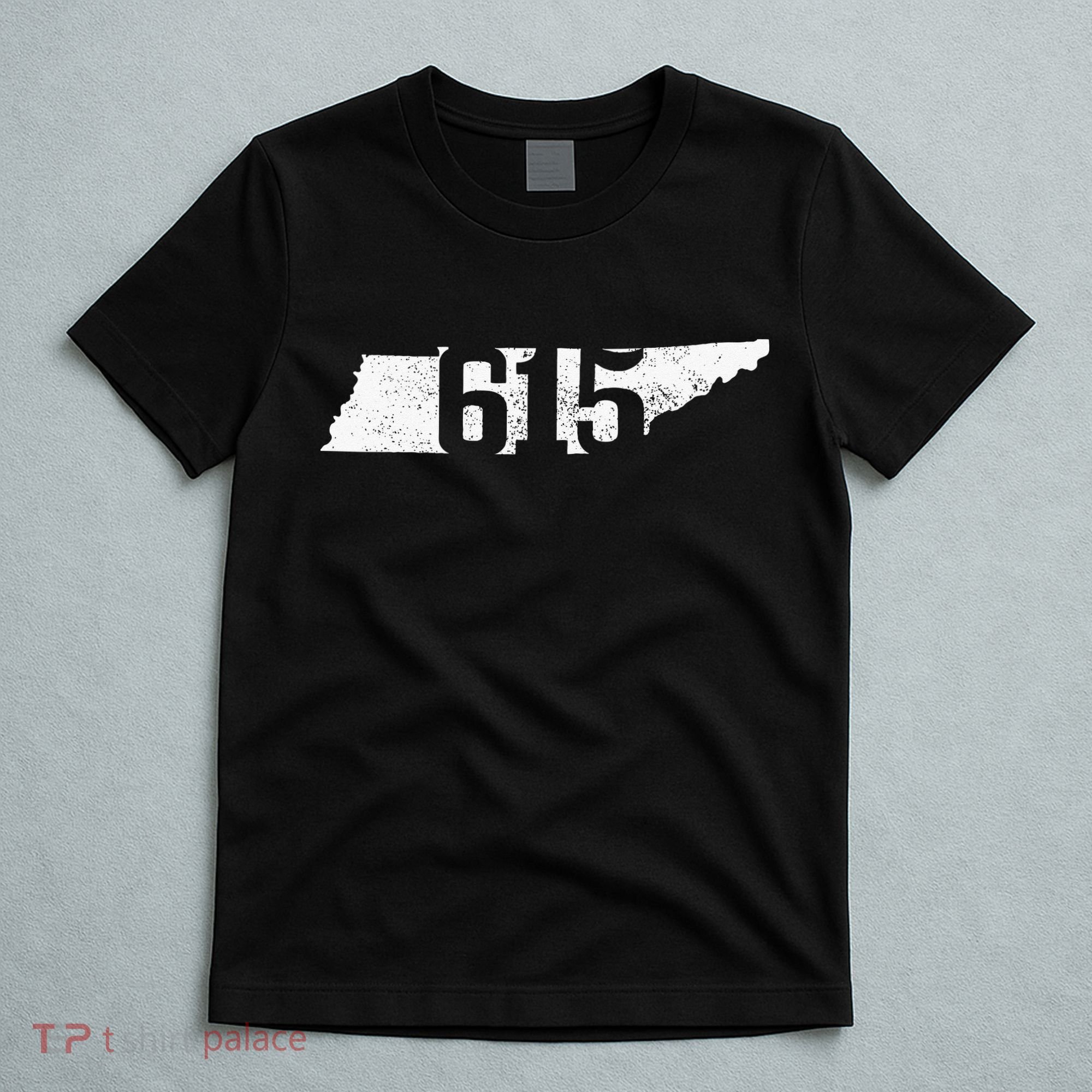 Nashville 615 Area Code Tennessee State Map Pride Music City T-Shirt