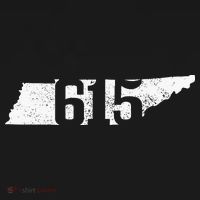 Nashville 615 Area Code Tennessee State Map Pride Music City T-Shirt thumb 7