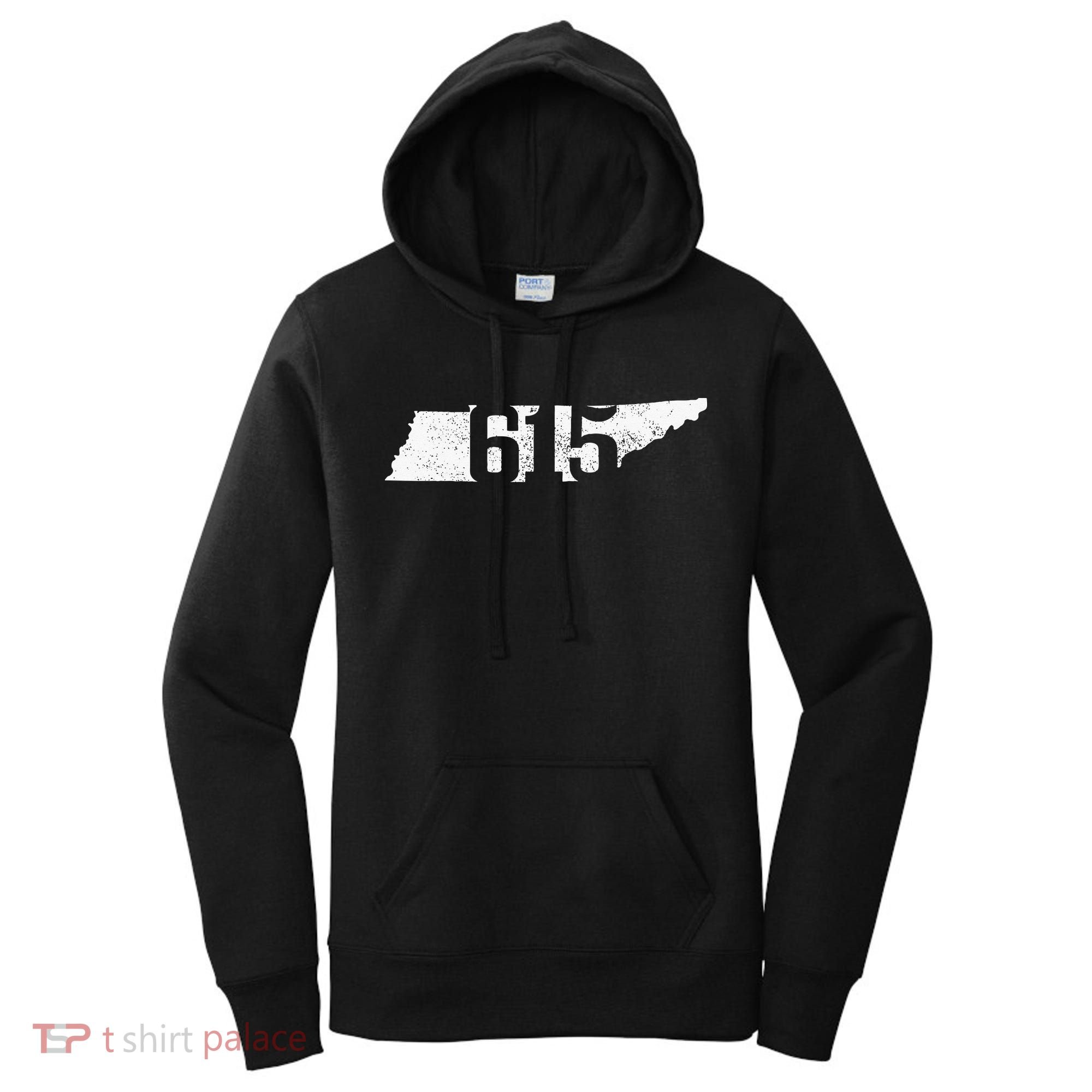 Nashville 615 Area Code Tennessee State Map Pride Music City Women's Hoodie