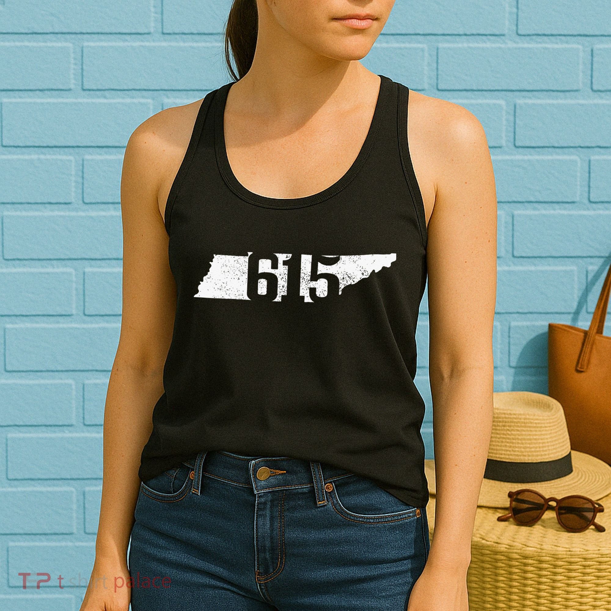 Nashville 615 Area Code Tennessee State Map Pride Music City Women's Tank Top