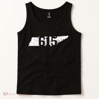 Nashville 615 Area Code Tennessee State Map Pride Music City Tank Top thumb 2