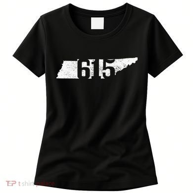Nashville 615 Area Code Tennessee State Map Pride Music City Women's T-Shirt