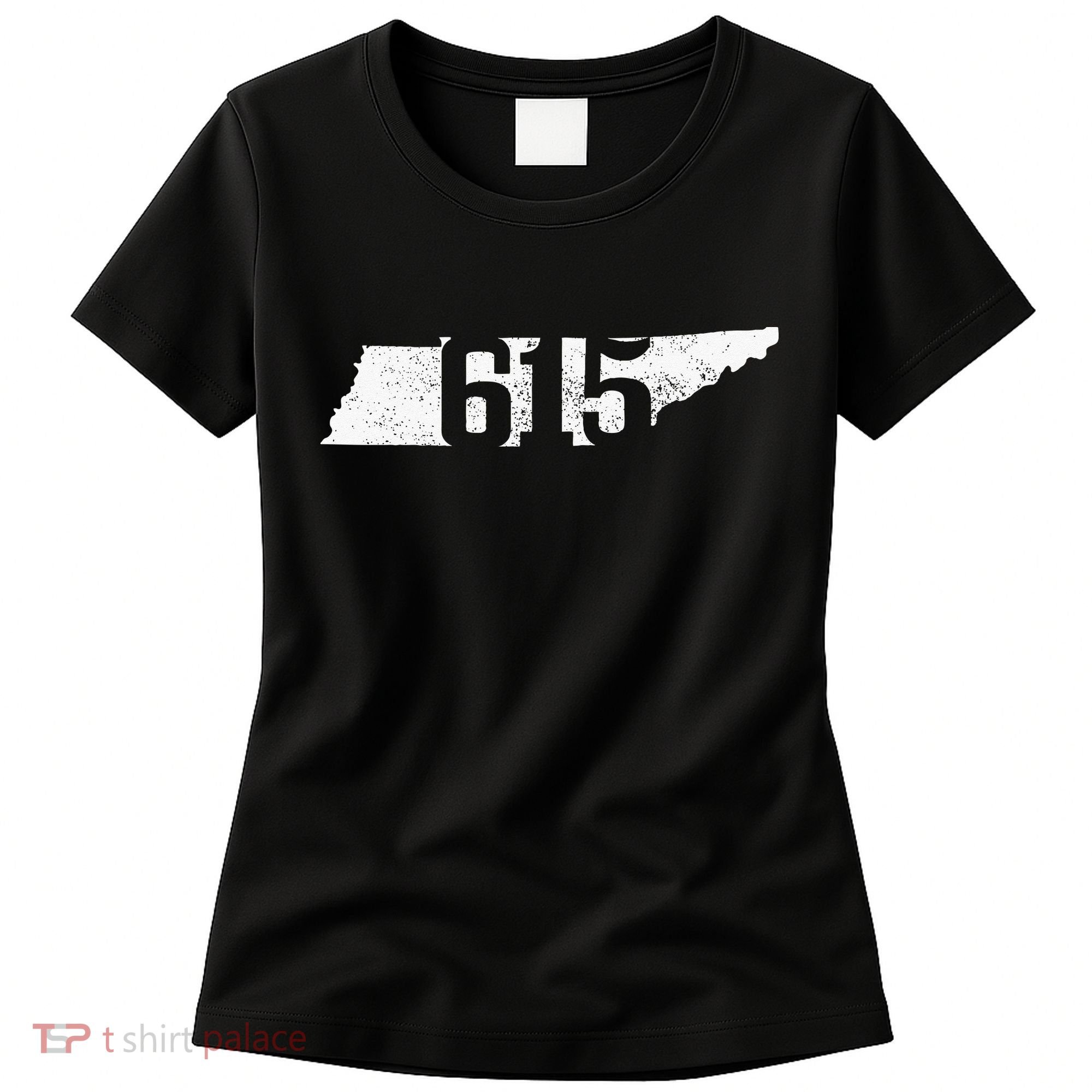 Nashville 615 Area Code Tennessee State Map Pride Music City Women's T-Shirt