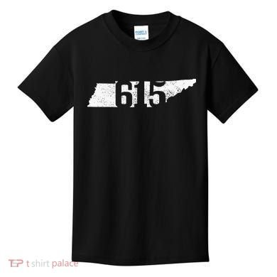 Nashville 615 Area Code Tennessee State Map Pride Music City Kids T-Shirt
