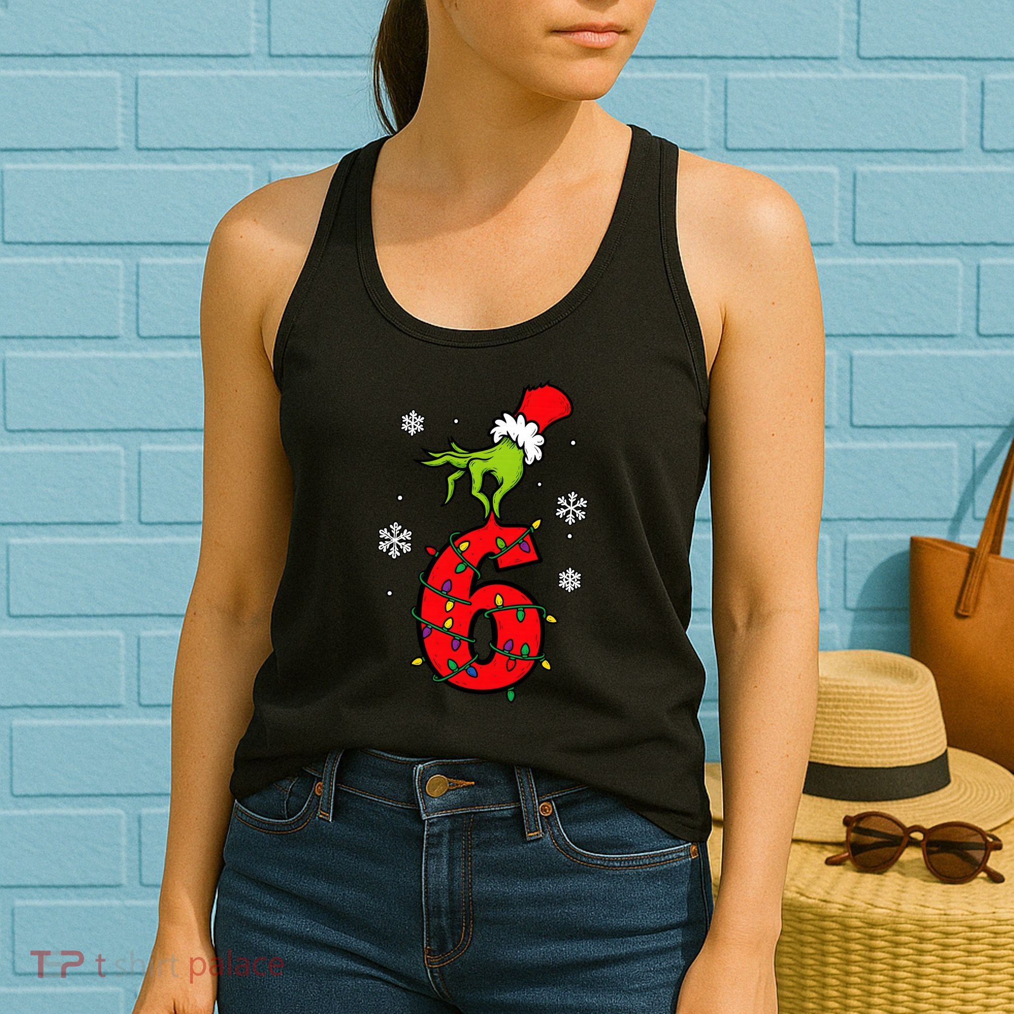 Number 6 Matching 67 Meme 6-7 Family Christmas Women's Tank Top