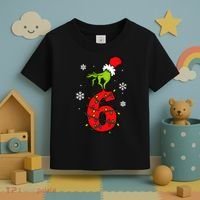 Number 6 Matching 67 Meme 6-7 Family Christmas Toddler T-Shirt thumb 3