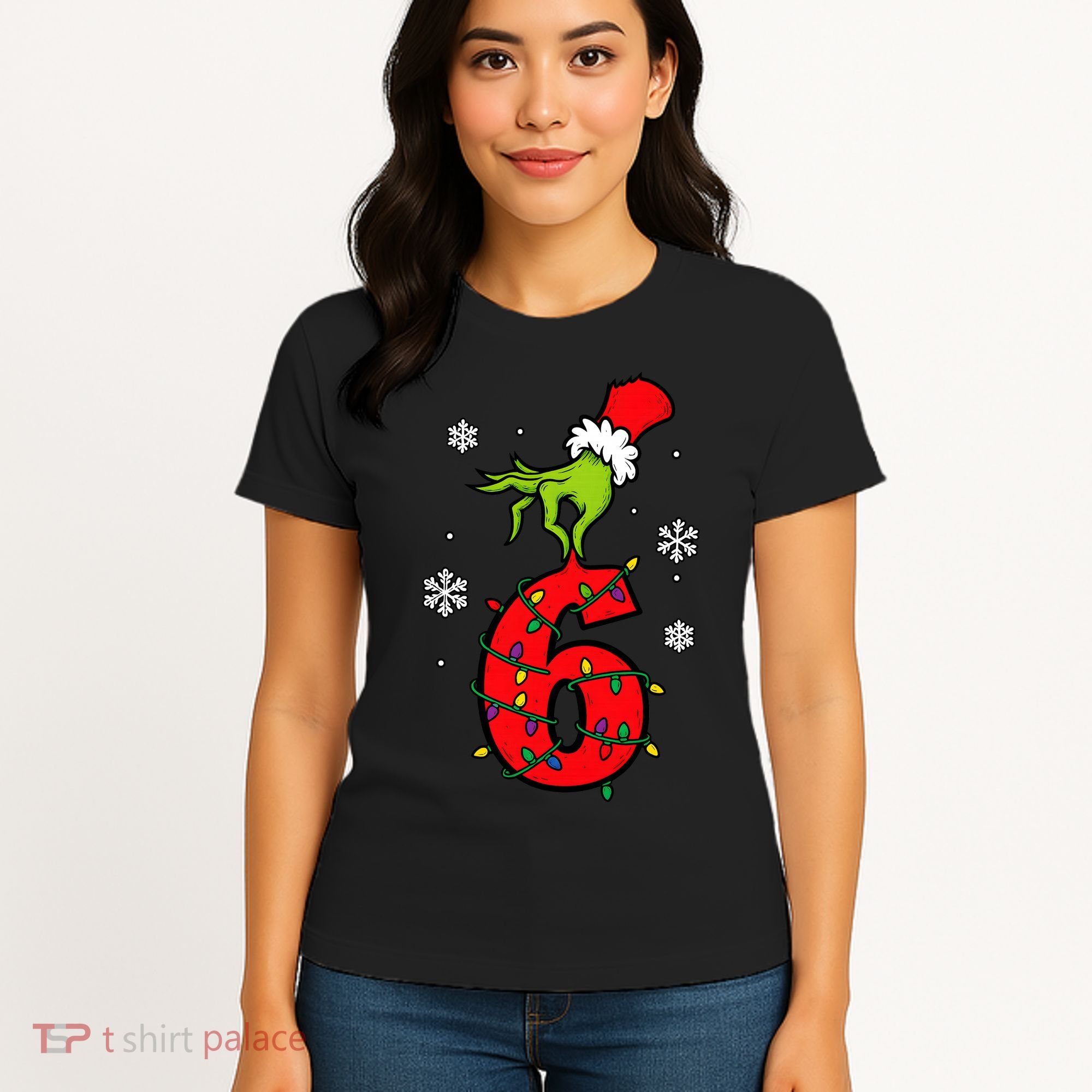 Number 6 Matching 67 Meme 6-7 Family Christmas Women's T-Shirt