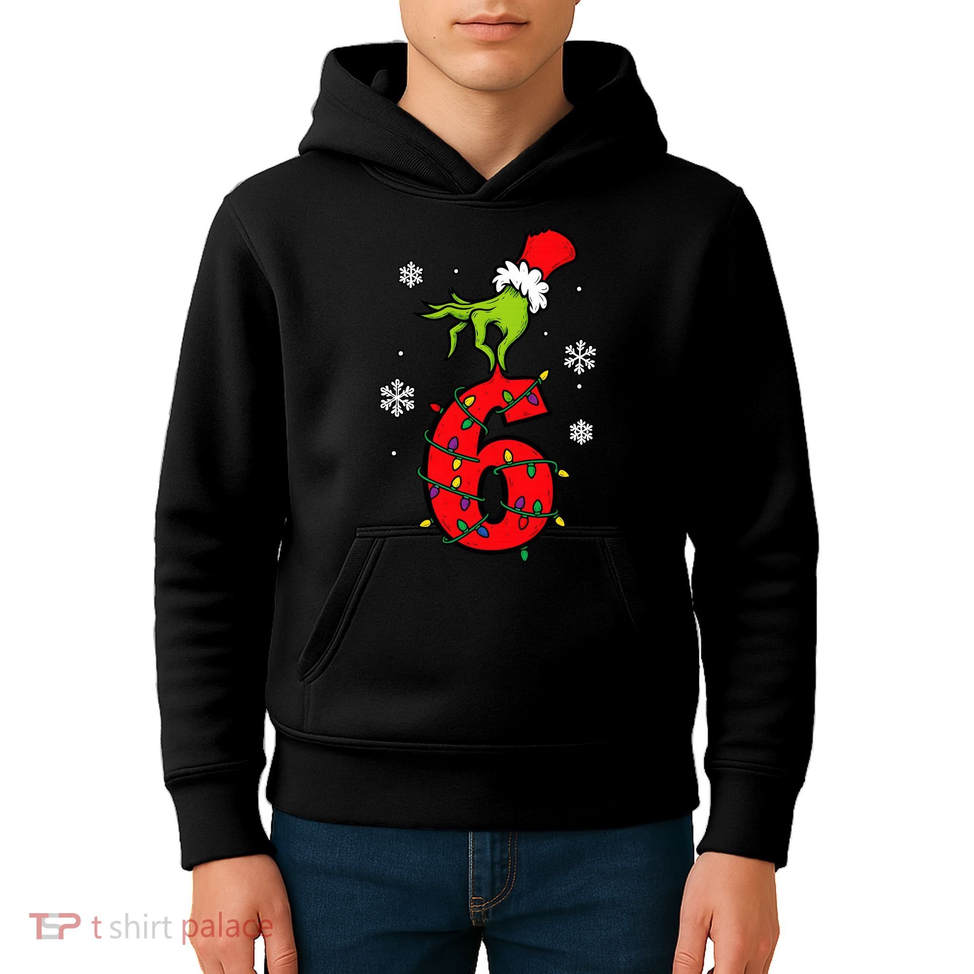 Number 6 Matching 67 Meme 6-7 Family Christmas Kids Hoodie