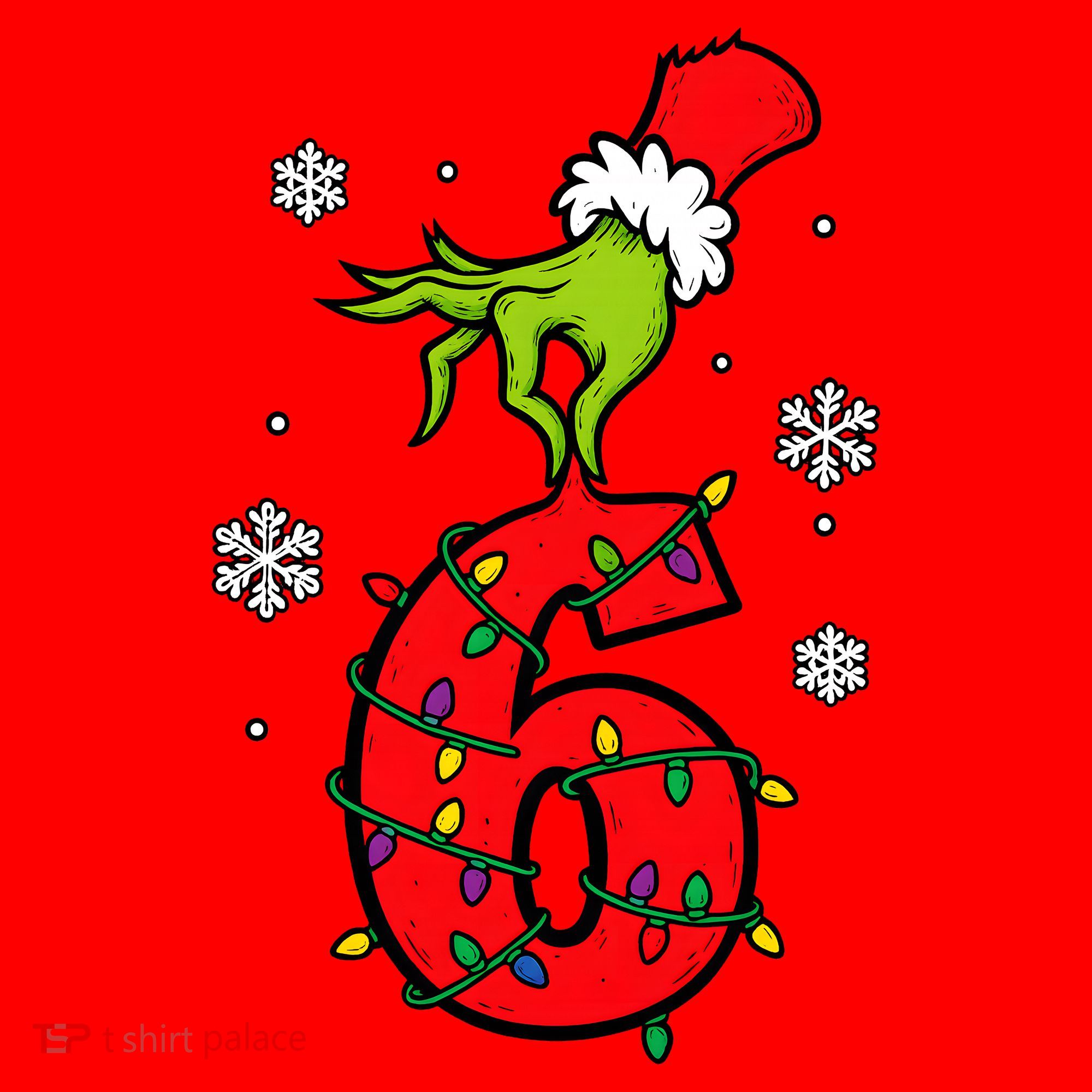 Number 6 Matching 67 Meme 6-7 Family Christmas Santa Hat
