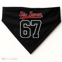 Number 67 Six Seven Baseball Jersey Style Team 67 USA-Made Doggie Bandana thumb 0