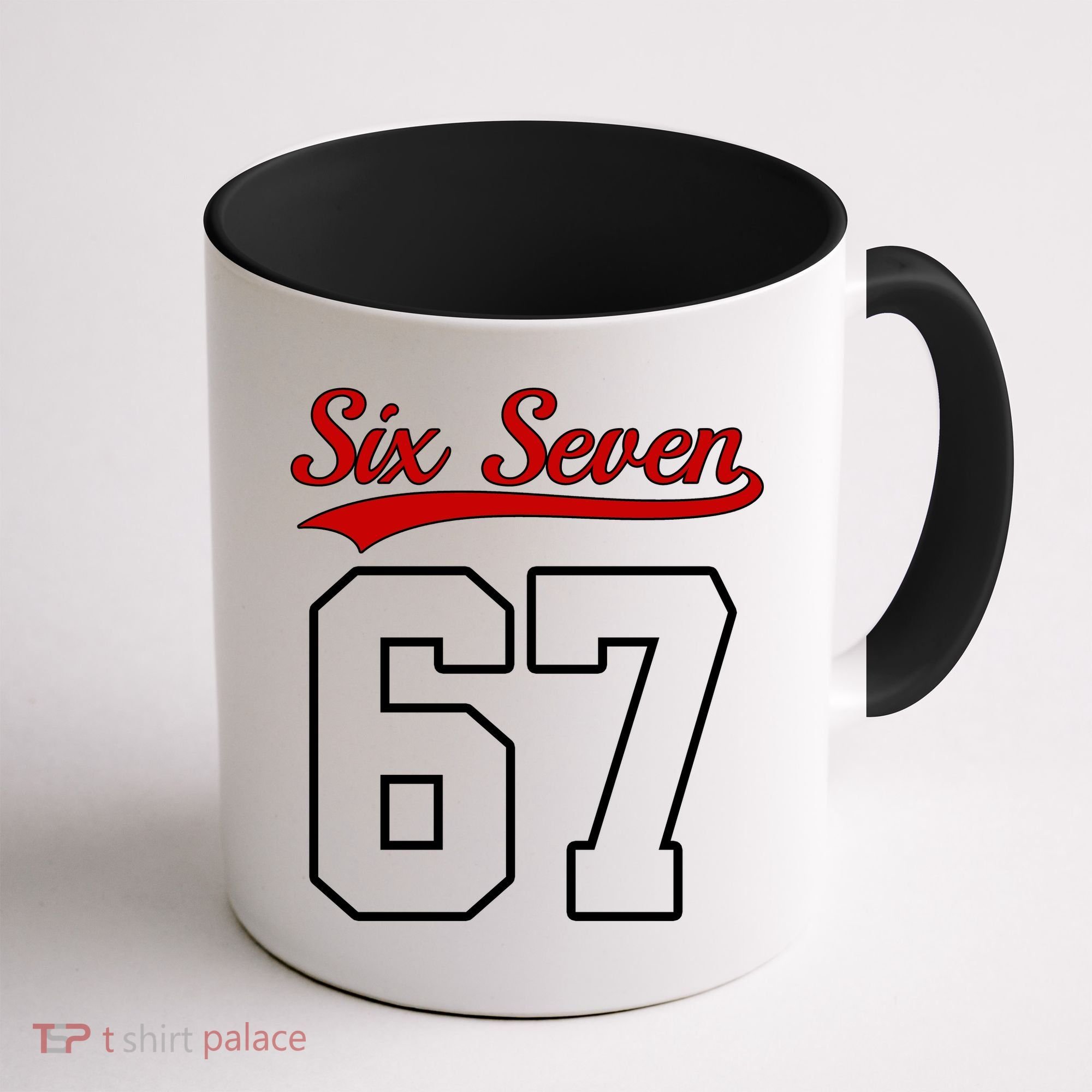 Number 67 Six Seven Baseball Jersey Style Team 67 Coffee Mug