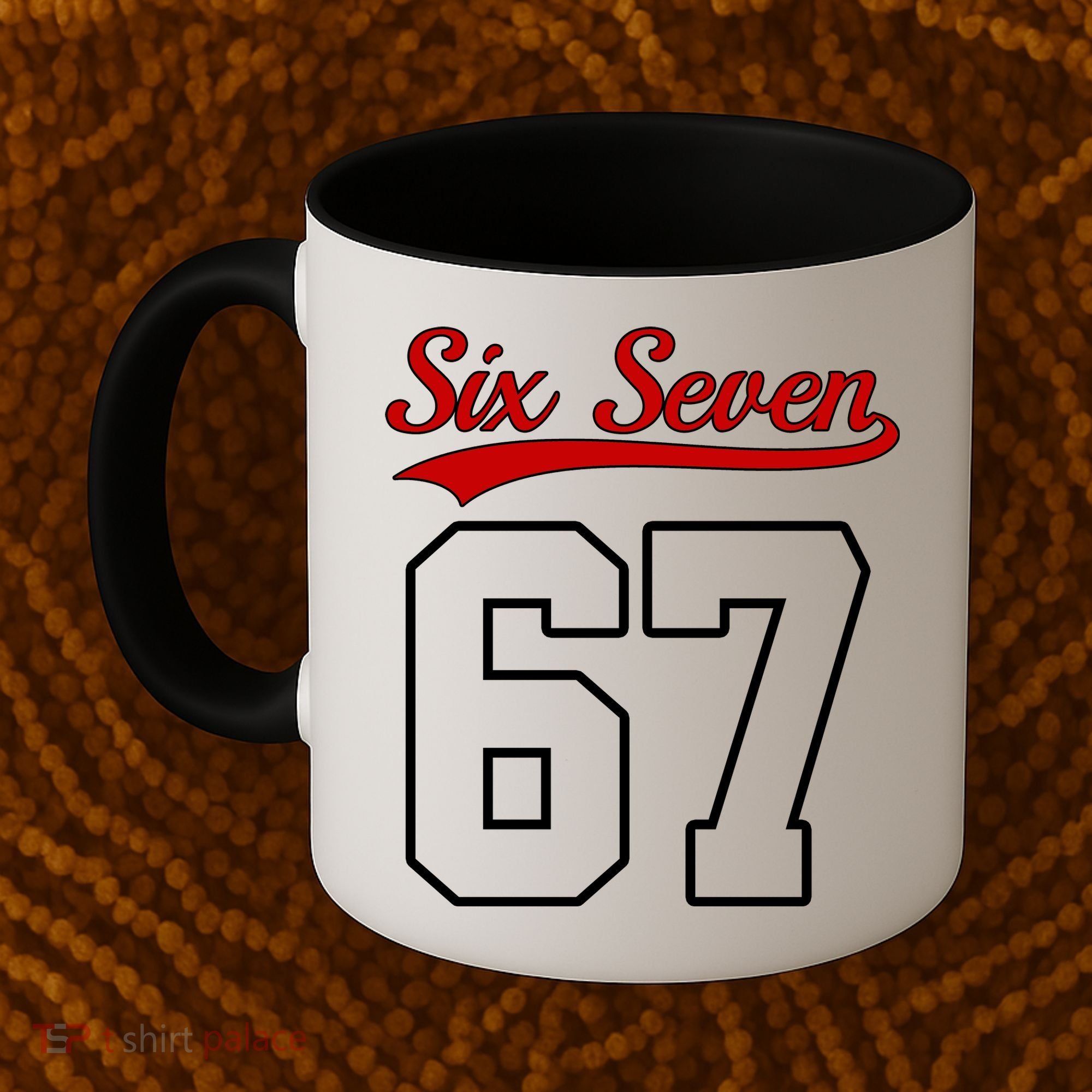 Number 67 Six Seven Baseball Jersey Style Team 67 Coffee Mug