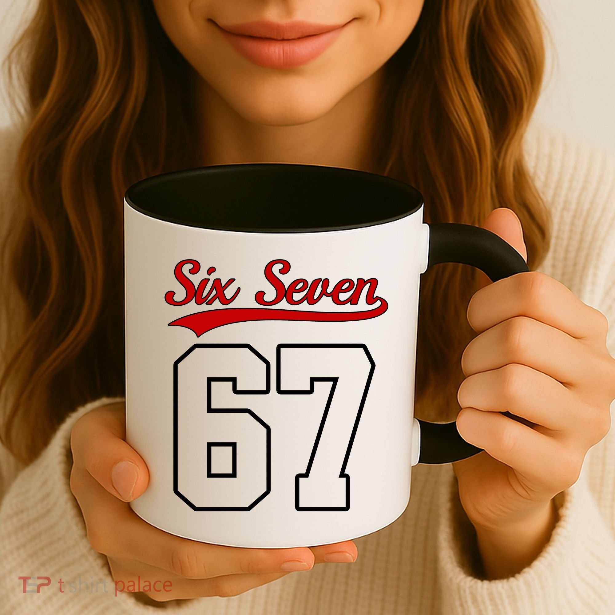 Number 67 Six Seven Baseball Jersey Style Team 67 Coffee Mug