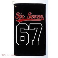 Number 67 Six Seven Baseball Jersey Style Team 67 Golf Towel thumb 0
