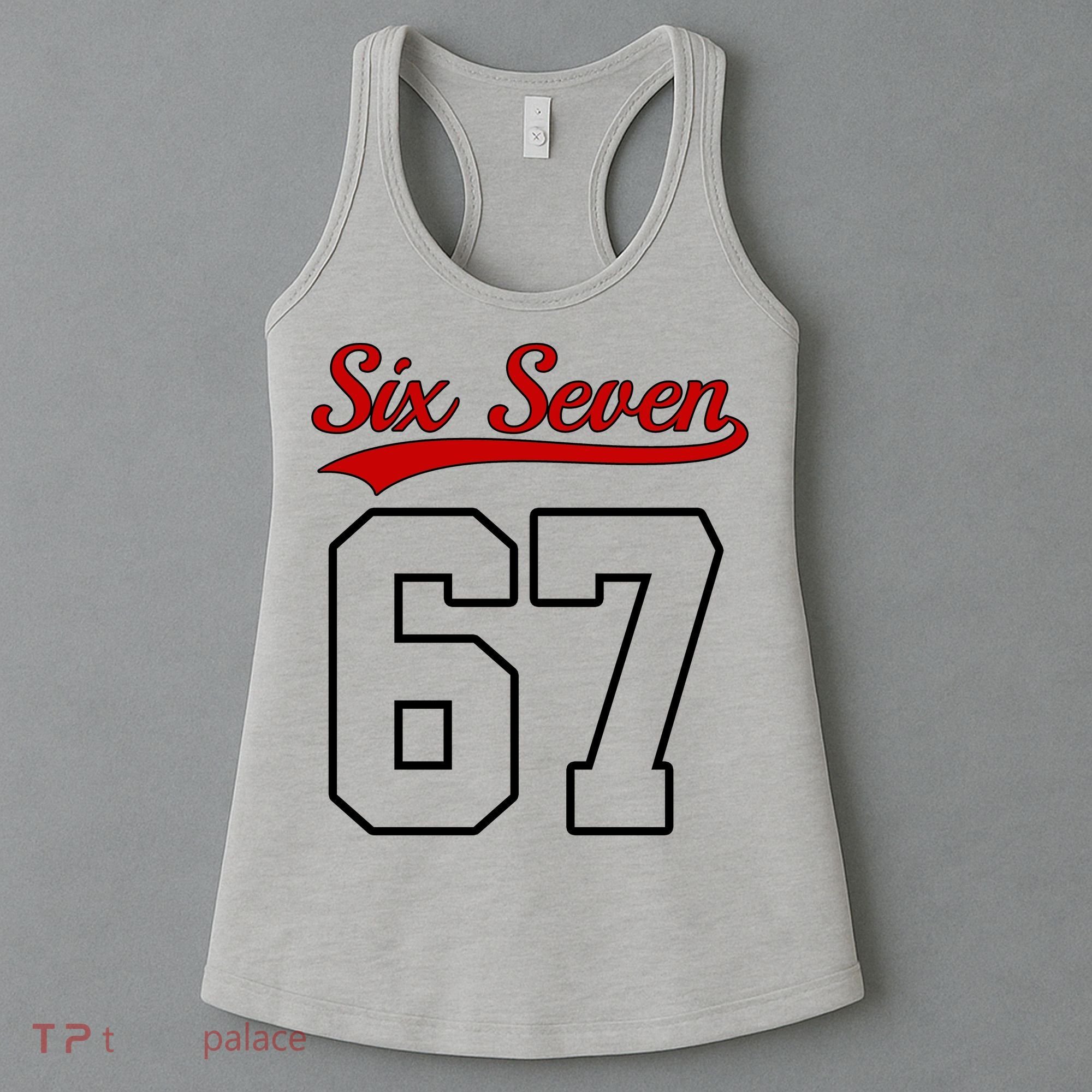 Number 67 Six Seven Baseball Jersey Style Team 67 Women's Tank Top