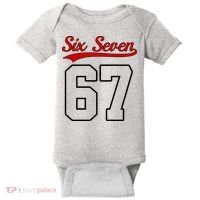 Number 67 Six Seven Baseball Jersey Style Team 67 Baby Bodysuit thumb 0