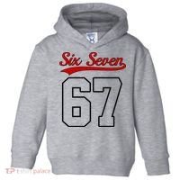 Number 67 Six Seven Baseball Jersey Style Team 67 Toddler Hoodie thumb 0