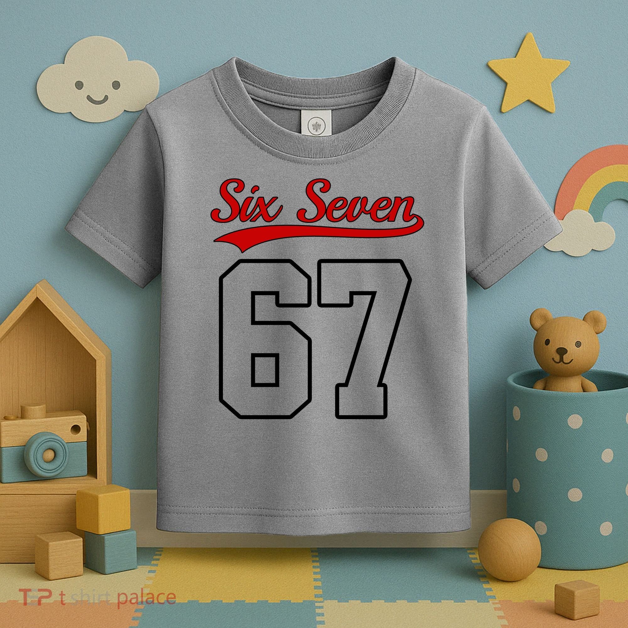 Number 67 Six Seven Baseball Jersey Style Team 67 Toddler T-Shirt