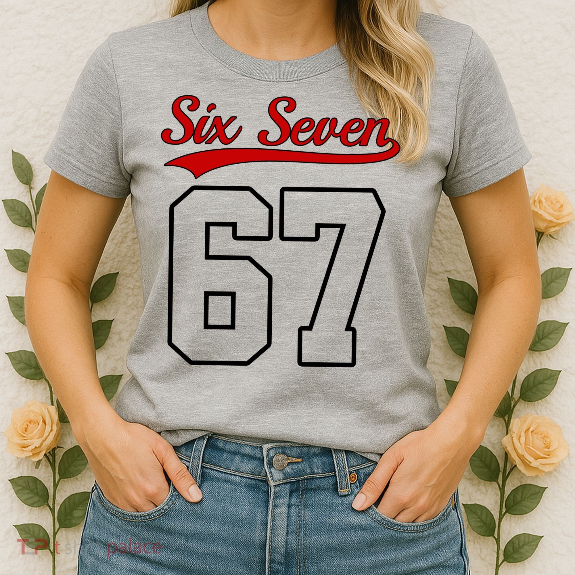 Number 67 Six Seven Baseball Jersey Style Team 67 Women's T-Shirt