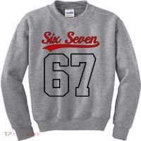 Number 67 Six Seven Baseball Jersey Style Team 67 Kids Sweatshirt thumb 0