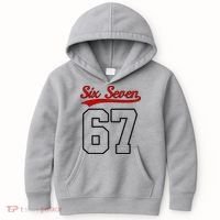 Number 67 Six Seven Baseball Jersey Style Team 67 Kids Hoodie thumb 0