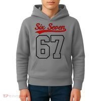 Number 67 Six Seven Baseball Jersey Style Team 67 Kids Hoodie thumb 4
