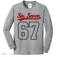 Number 67 Six Seven Baseball Jersey Style Team 67 Kids Long Sleeve Shirt thumb 0