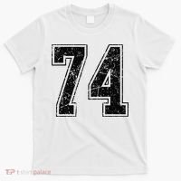 Number 74 Distressed Grunge Vintage Jersey Team Fan T-Shirt thumb 0