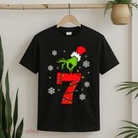 Number 7 Matching 67 Meme 6-7 Family Christmas T-Shirt thumb 2