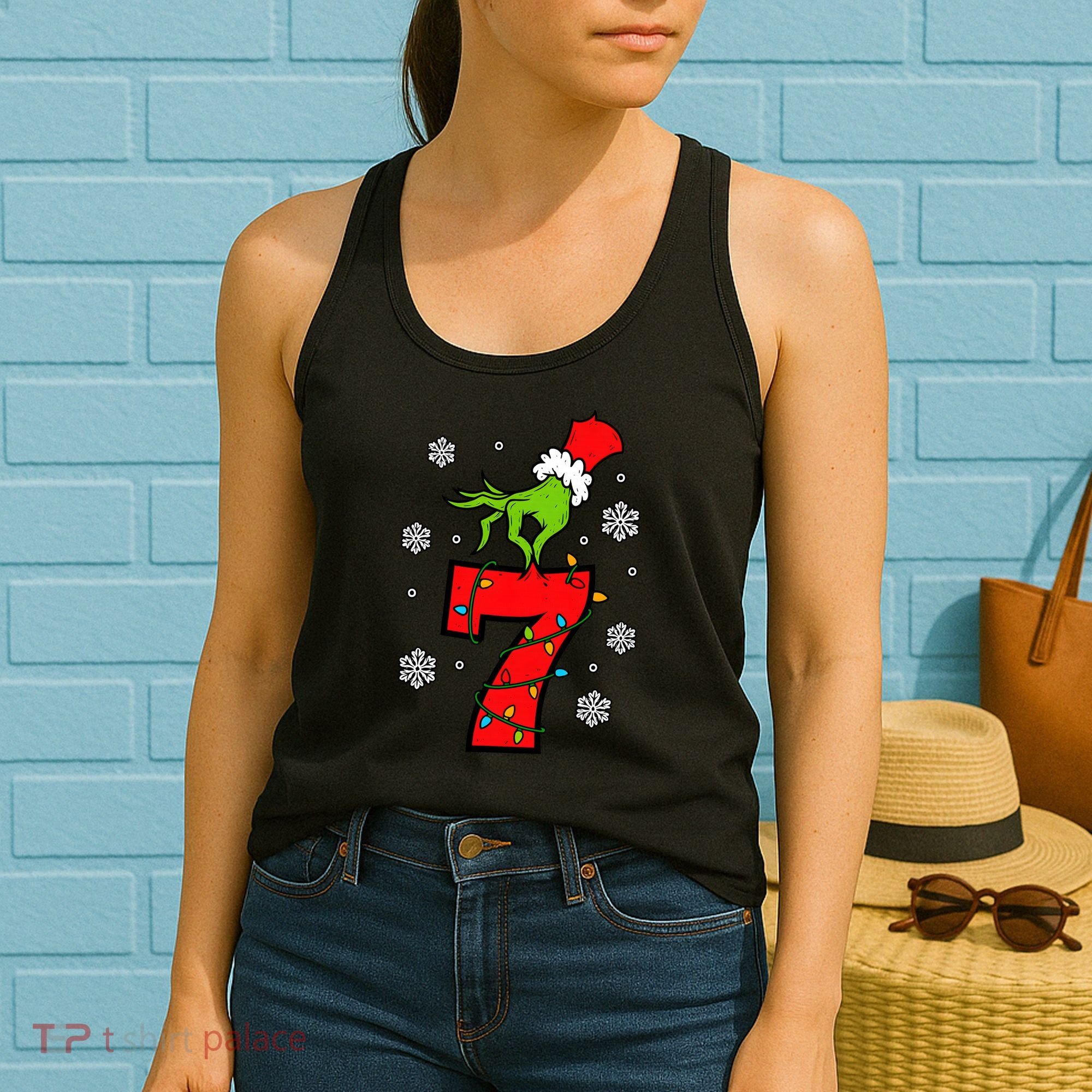 Number 7 Matching 67 Meme 6-7 Family Christmas Women's Tank Top