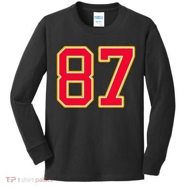 Number 87 Kids Long Sleeve Shirt
