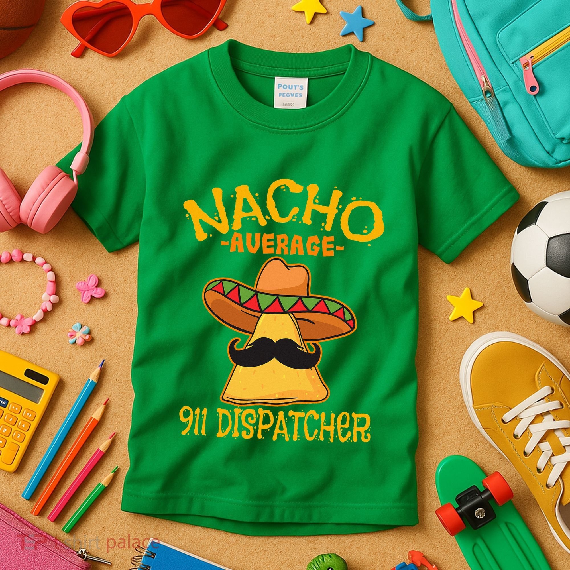 Nacho Average 911 Dispatcher Mexican Messenger Cinco De Mayo Kids T-Shirt