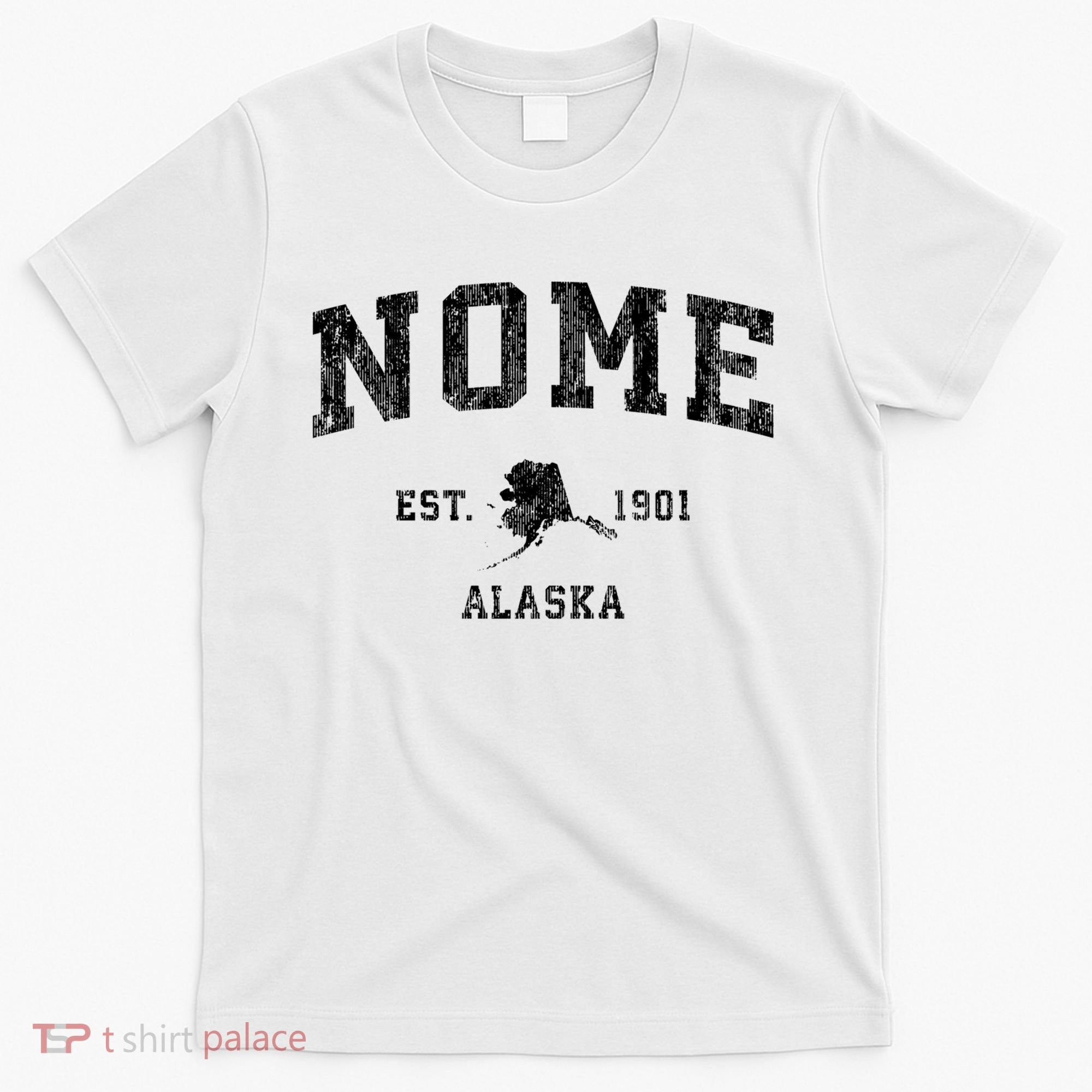 Nome Alaska AK Vintage Sports Print T-Shirt