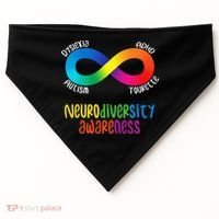 Neurodiversity Awareness ADHD Autism Dyslexia Tourette USA-Made Doggie Bandana thumb 0