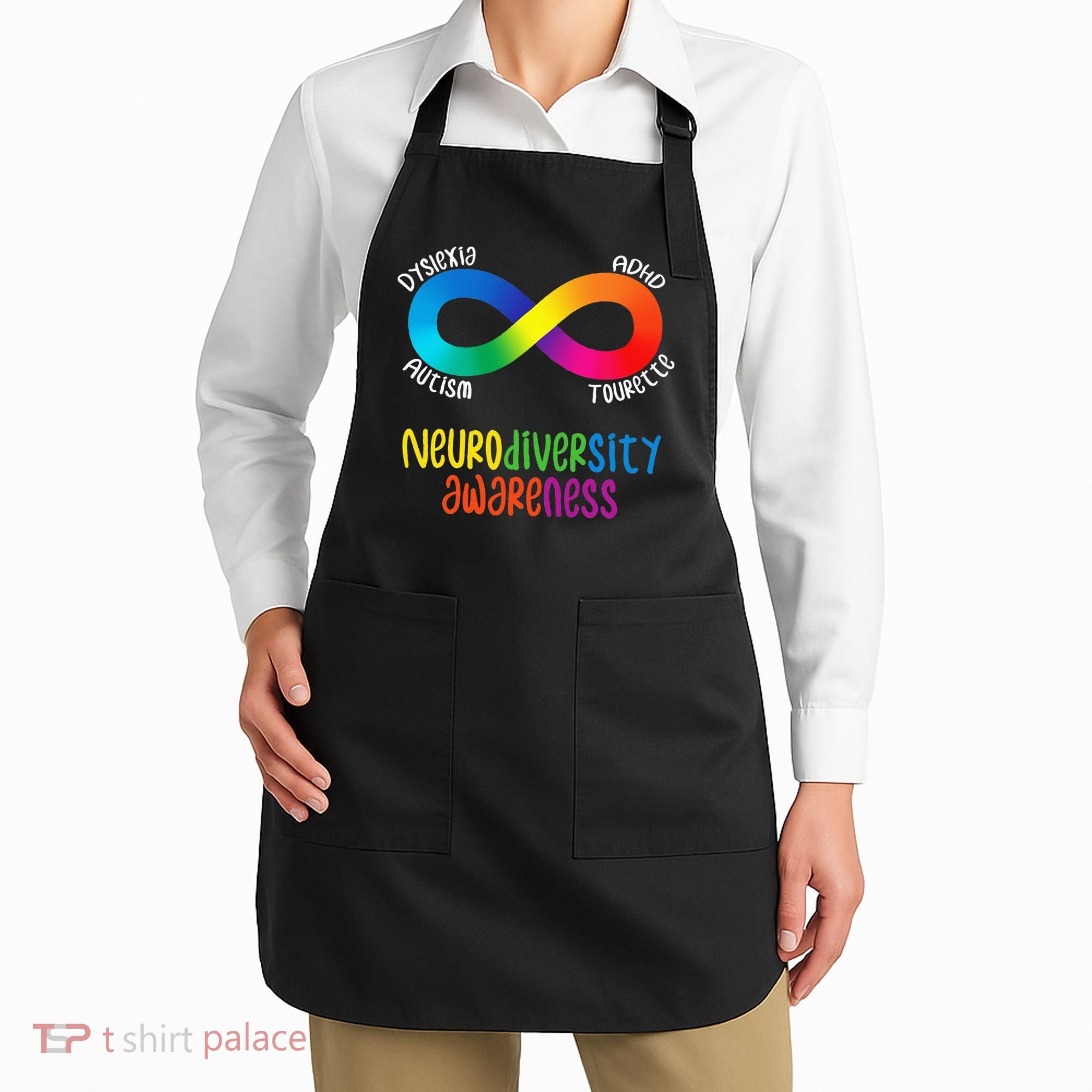 Neurodiversity Awareness ADHD Autism Dyslexia Tourette Apron