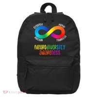 Neurodiversity Awareness ADHD Autism Dyslexia Tourette 16 in Basic Backpack thumb 0