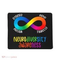 Neurodiversity Awareness ADHD Autism Dyslexia Tourette Mousepad thumb 0