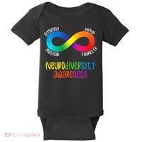 Neurodiversity Awareness ADHD Autism Dyslexia Tourette Baby Bodysuit thumb 0