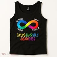 Neurodiversity Awareness ADHD Autism Dyslexia Tourette Tank Top thumb 2