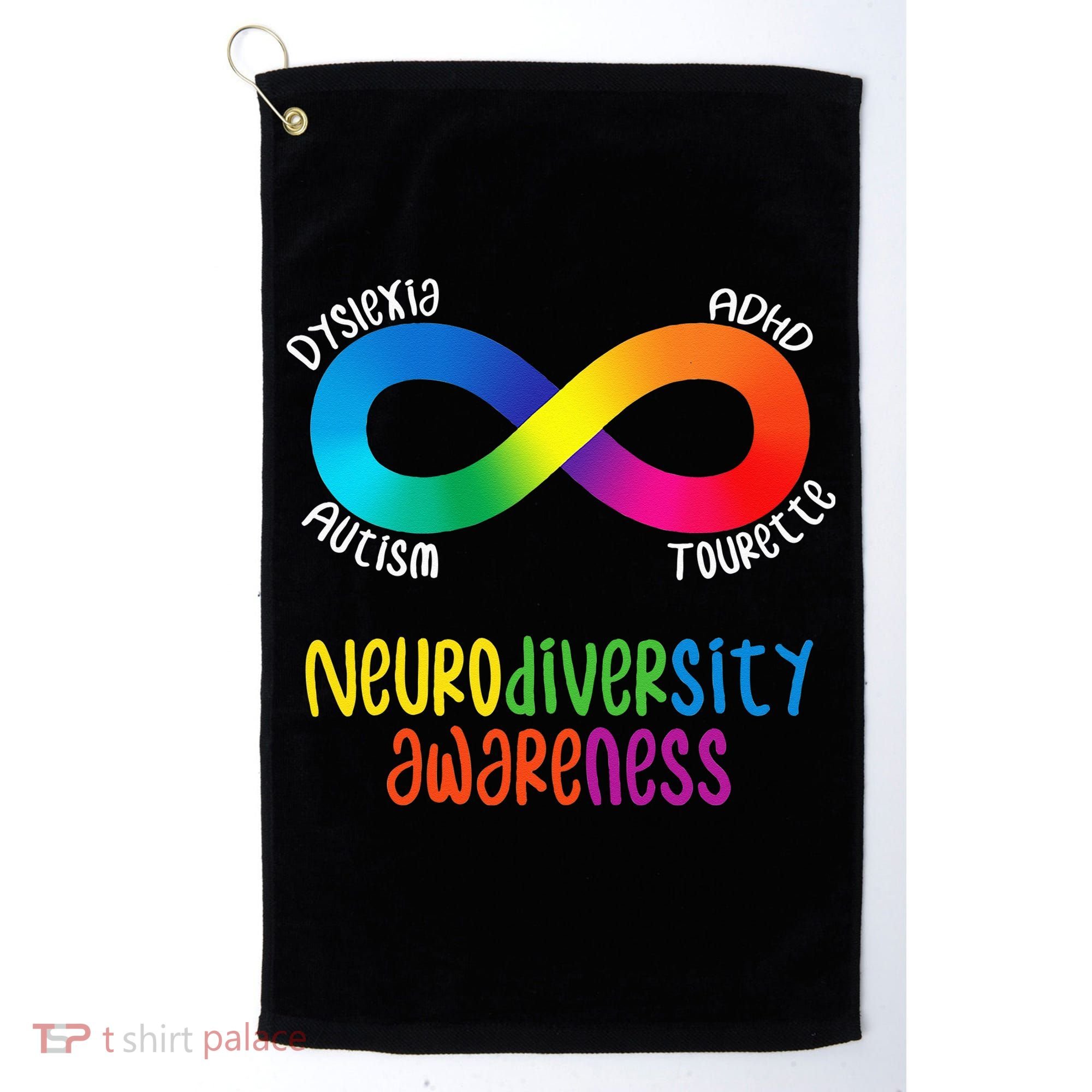 Neurodiversity Awareness ADHD Autism Dyslexia Tourette Golf Towel