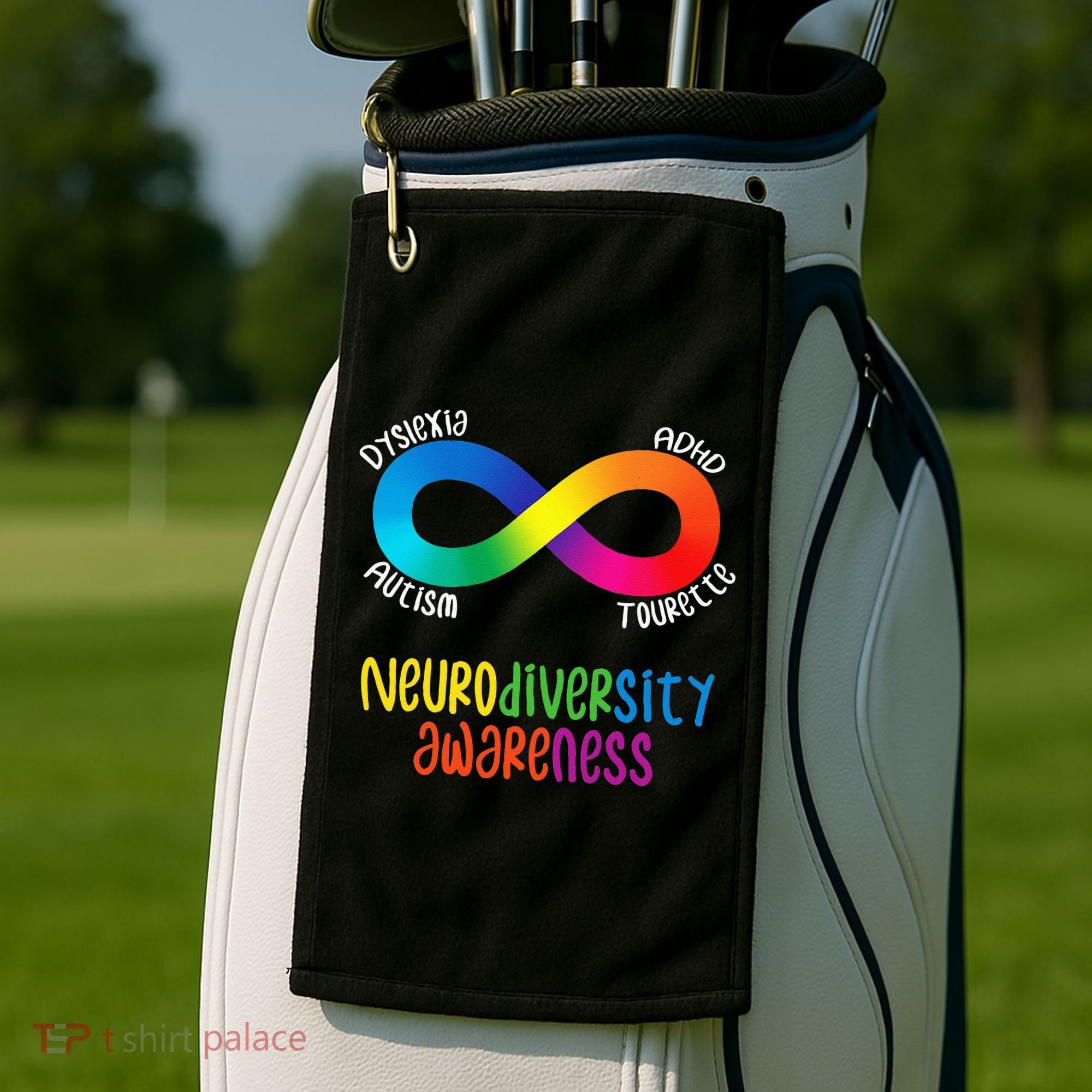 Neurodiversity Awareness ADHD Autism Dyslexia Tourette Golf Towel