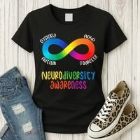 Neurodiversity Awareness ADHD Autism Dyslexia Tourette Women's T-Shirt thumb 3