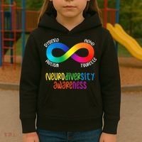 Neurodiversity Awareness ADHD Autism Dyslexia Tourette Kids Hoodie thumb 3