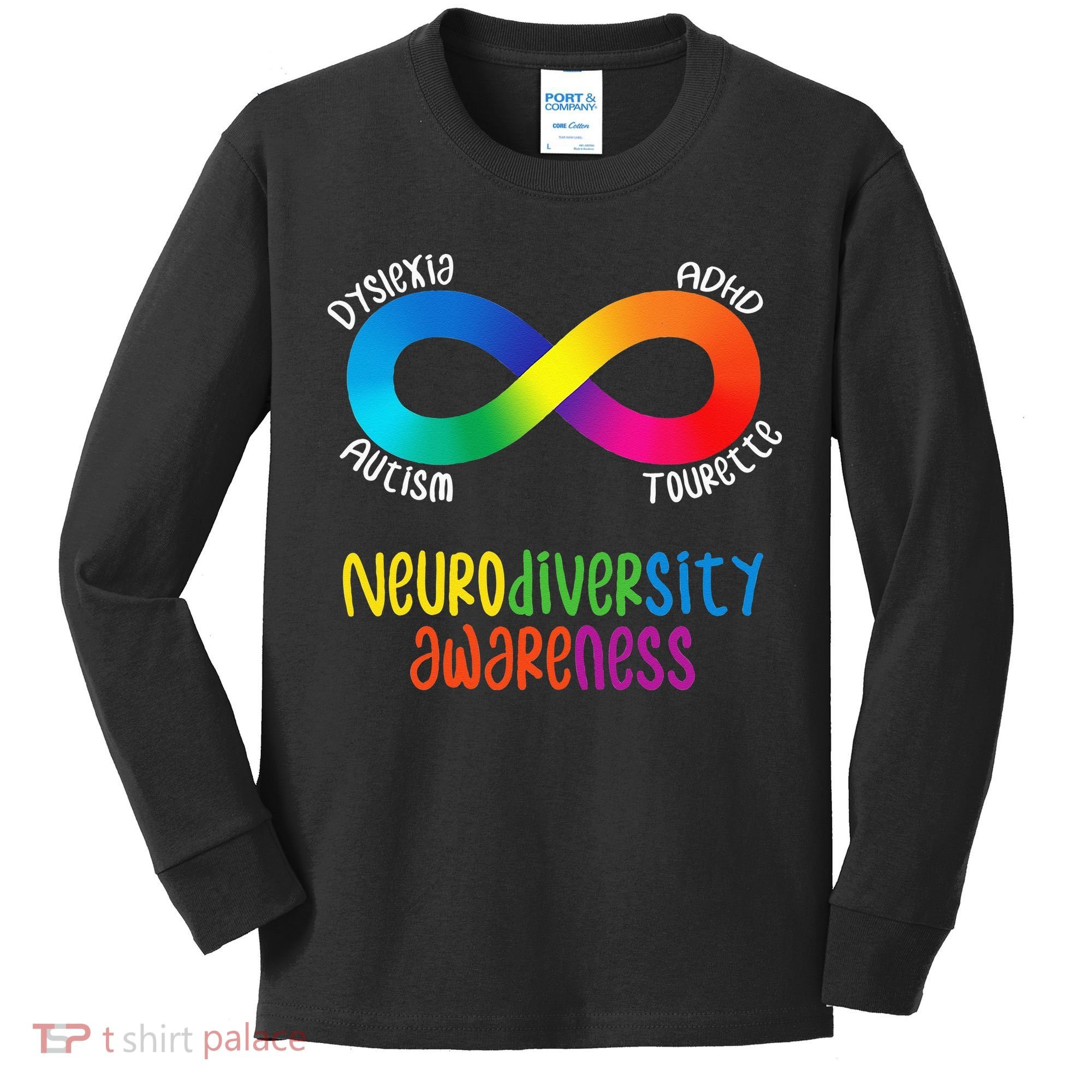Neurodiversity Awareness ADHD Autism Dyslexia Tourette Kids Long Sleeve Shirt